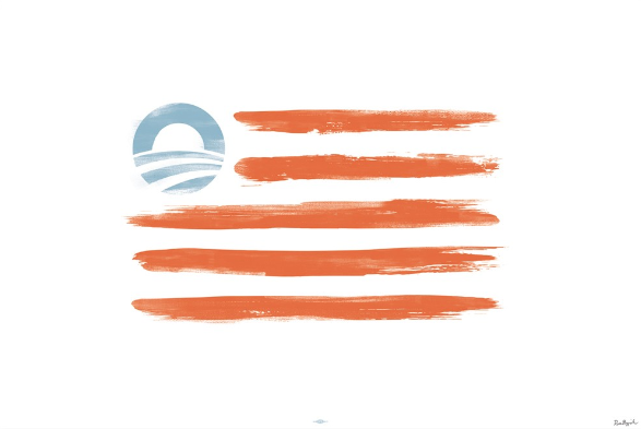 Obama Campaign Selling American Flag Print That Replaces 50 Stars With Campaign Logo